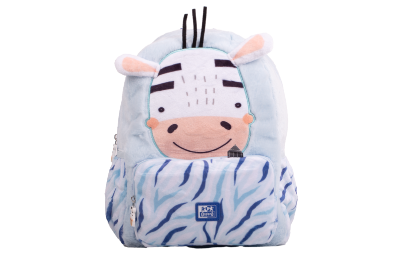 Oxford Kids Mochila Infantil 8.5L Tacto Suave Peluche Surtido Zoe Cebra - Diseño Divertido De Cebra - Tacto Suave De Peluche - Capacidad De 8.5L - Ideal Para Niños