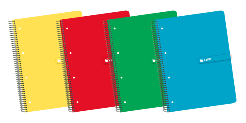 Enri A4+ Europeanbook - Tapa Dura - Espiral - 80 Hojas - Cuadricula 5X5 - Colores Surtidos
