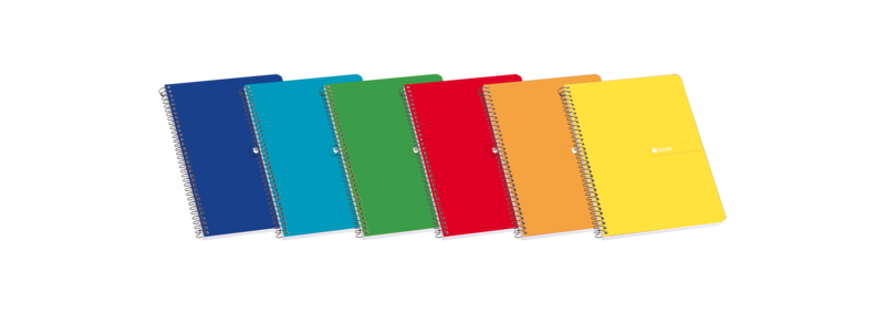 Enri Cuaderno Espiral Tapa Blanda 4º 3X3 - 80 Hojas - Margen - Colores Surtidos