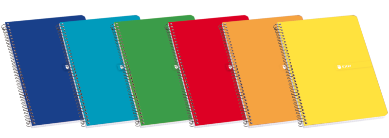 Enri Cuaderno Espiral Tapa Blanda Fº 3X3 - 80 Hojas - Colores Surtidos