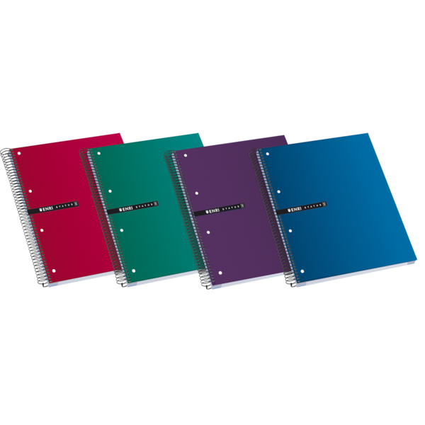 Enri Status A4+ Europeanbook - Tapa Extradura Resistente - 120 Hojas De Papel De Alta Calidad - Cuadricula 5X5 - Colores Surtidos