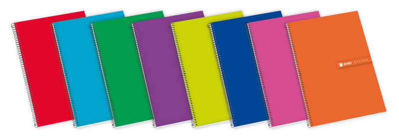 Enri Status Fº Tapa Extradura Cuaderno Espiral 4X4 - Tapa Dura Resistente - Cuaderno Con Margen - 100 Hojas De Alta Calidad - Colores Surtidos