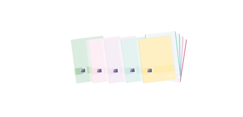 Oxford Live & Go A6+ Europeanbook - Tapa De Plastico Resistente - Cuaderno Con 120 Hojas - Formato A6+ - Cuadricula 5X5 - Colores Surtidos