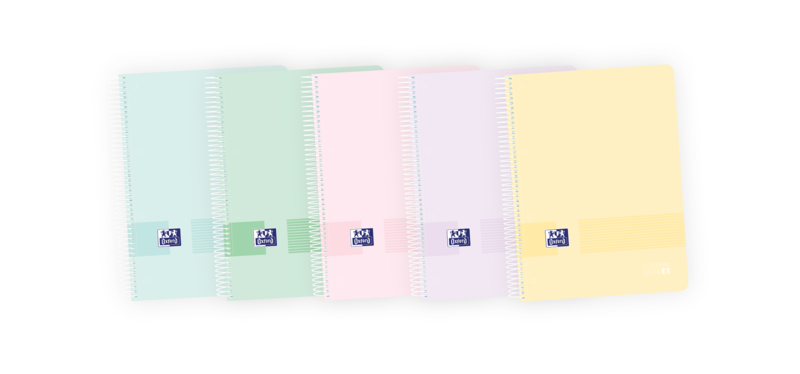Oxford Live & Go Europeanbook A4+ - Tapa De Plastico - 8 Colores Pastel - 160 Hojas - Organizacion Y Estilo En Un Solo Producto