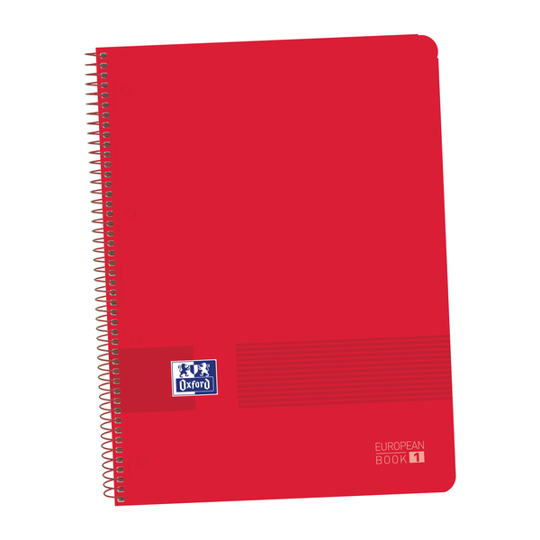 Oxford Live&Go A4+ Europeanbook - Tapa De Plastico - 80 Hojas - Tamaño 1.5X5 - Color Rojo