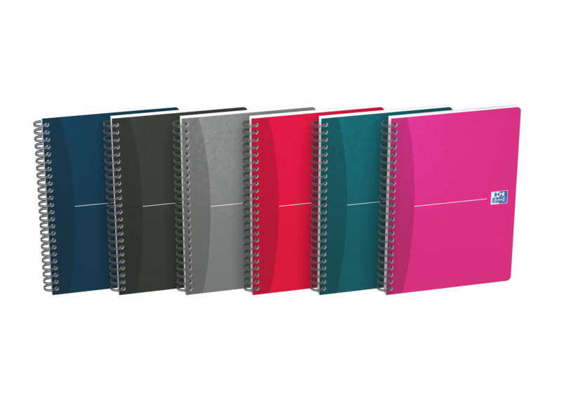 Oxford Office Essentials A5 Cuaderno Espiral Tapa Blanda - 90 Hojas - Cuadricula 5X5 - Colores Surtidos