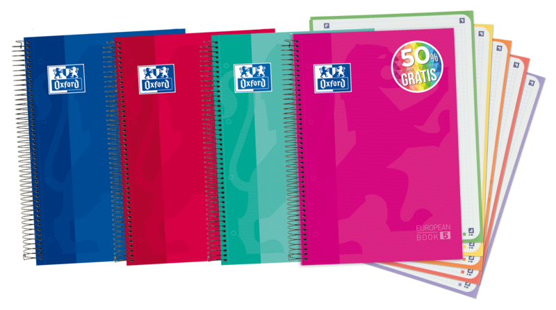 Oxford School Classic A4+ Europeanbook - Tapa Extradura - 5 Liso - 120 Hojas - Colores Surtidos