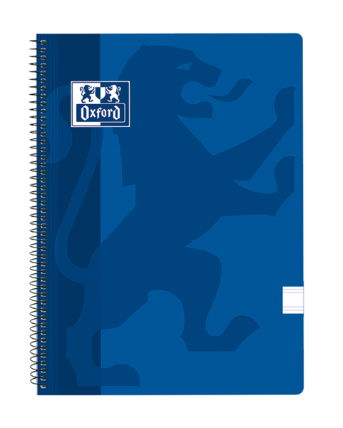 Oxford School Classic Cuaderno Espiral Tapa De Plastico Folio - Pauta 2.5 Con Margen - 80 Hojas - Color Azul Marino