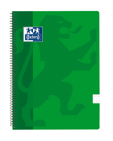 Oxford School Classic Cuaderno Espiral Tapa De Plastico Folio - Pauta 2.5 Con Margen - 80 Hojas - Color Verde
