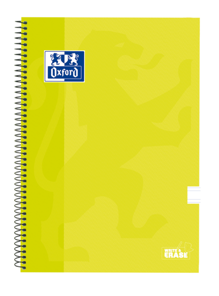Oxford School Classic Cuaderno Espiral Tapa Extradura Write&Erase - Folio Pauta 3.5Mm - 80 Hojas - Color Lima