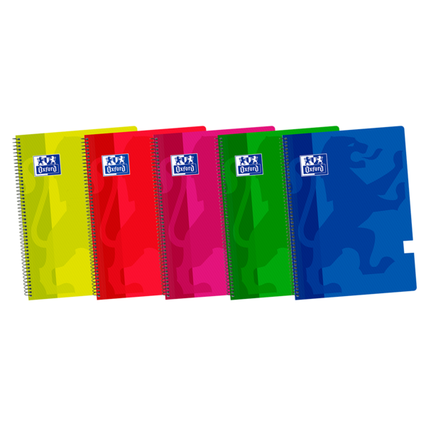 Oxford School Classic Fº Cuaderno Espiral - Tapa De Plastico Liso - 80 Hojas - Colores Surtidos