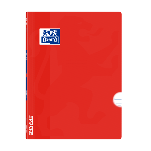 Oxford School Classic Openflex A4 - Tapa De Plastico Resistente - Libreta Grapada - Pauta 3.5 Con Margen - 48 Hojas - Color Rojo