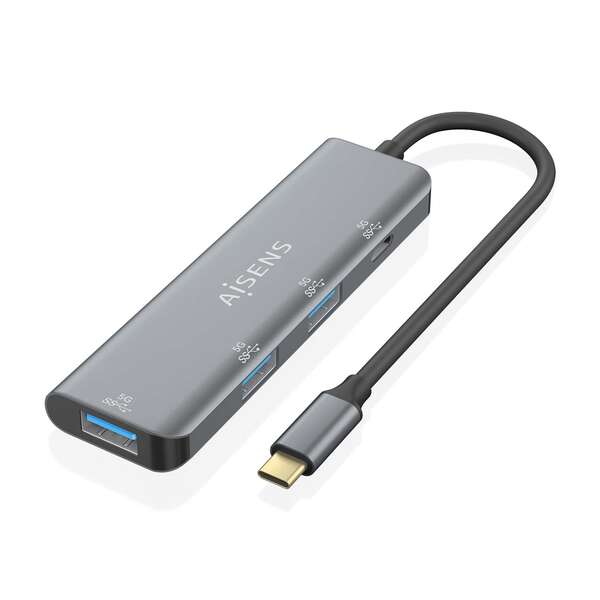 Aisens Hub Usb 3.2 Gen1 5G Usb-C - Usb-C/M-1Xusb-C/H-3Xusb-A/H - 15Cm - Color Gris