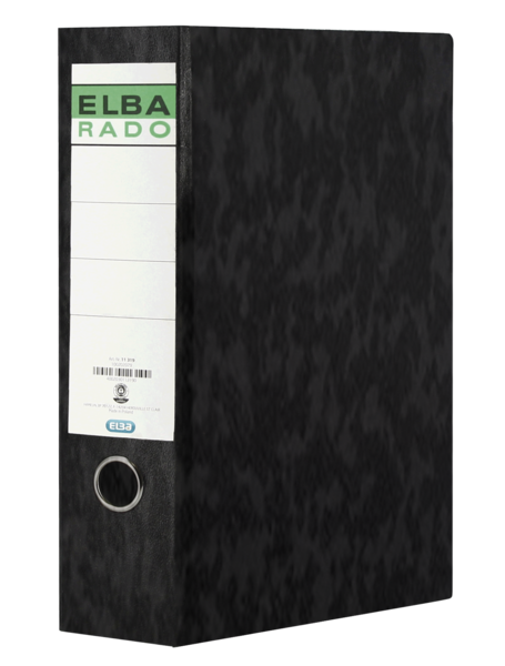 Elba Archivador Palanca Carton Compacto Folio - Lomo 80Mm - Resistente Carton Compacto - Color Negro