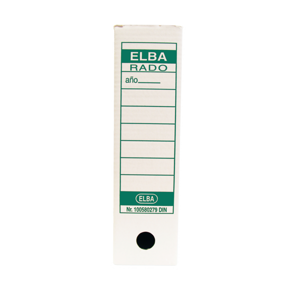 Elba Caja De Archivo Definitivo A4 - Resistente Y Duradera - Tamaño Estandar A4 - Diseño Elegante Y Funcional - Color Blanco Y Verde