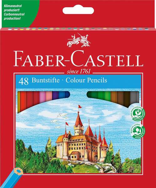 Faber-Castell Classic Colour Pack De 48 Lapices De Colores Hexagonales - Resistencia A La Rotura - Colores Surtidos