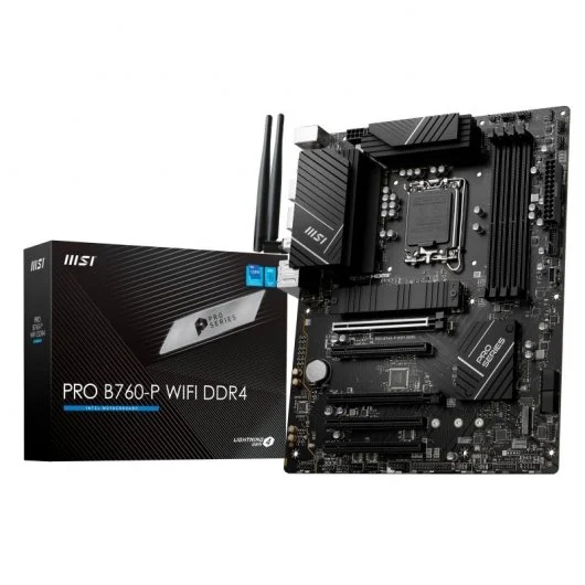 Msi Pro B760-P Placa Base Intel  Lga 1700 Wifi, Ddr4, Hdmi, 4X Sata Iii, Rj-45, Usb 2.0/3.2