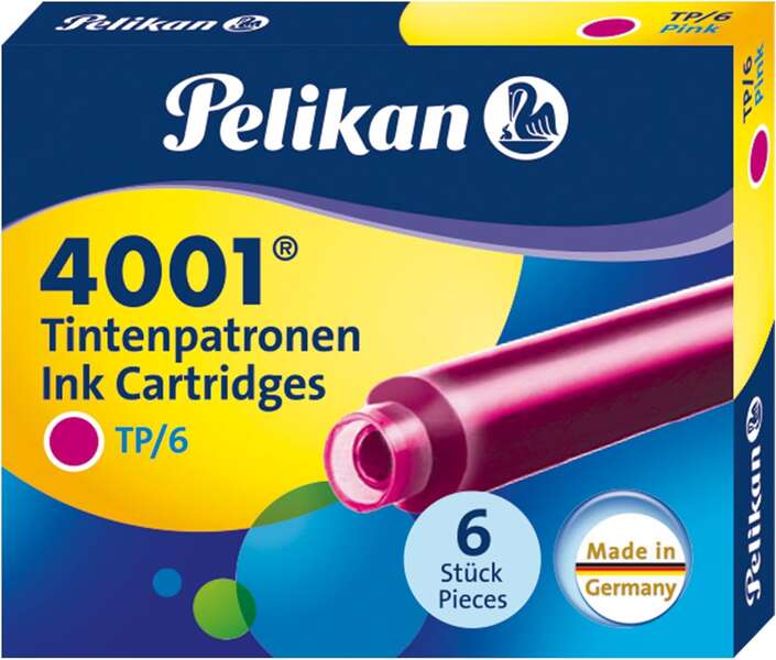 Pelikan Caja De 6 Cartuchos 4001 Tp/6 - Tamaño Estandar - Color Rosa