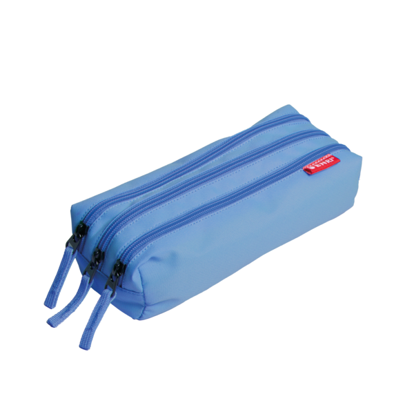 Enri Enri Estuche Portatodo Con 3 Compartimentos - Cierres De Cremallera - Fabricado En Poliester - Color Azul