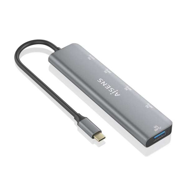 Aisens Hub Usb 3.2 Gen1 5G Usb-C - Usb-C/M-1Xusb-C Pd100W/H-1Xusb-C/H-3Xusb-A/H - 15Cm