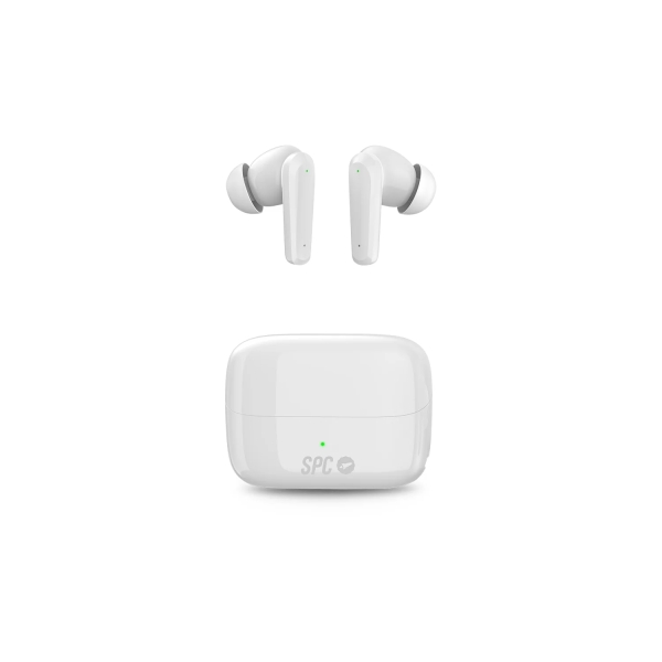 Spc Ether 2 Pro Auriculares In-Ear Bluetooth 5.2 Tws - Manos Libres - Asistente De Voz - Conectividad Con 2 Dispositivos Simultaneamente - Autonomia Hasta 26 Horas Con Estuche De Carga - Control Tactil - Color Blanco