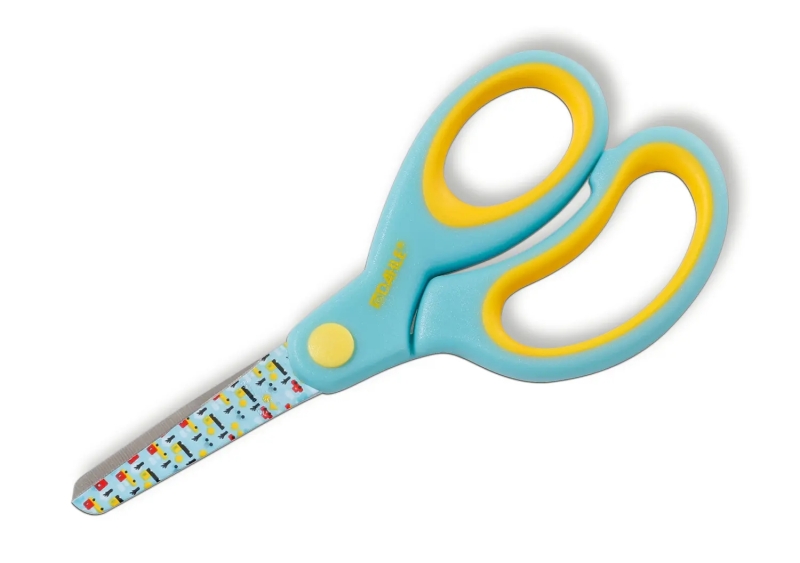 Dahle 54662 Kids Tijeras Infantiles 13Cm - Puntas Redondeadas - Acero Inoxidable - Mangos Ergonomicos Recubiertos De Goma - Color Turquesa/Amarillo