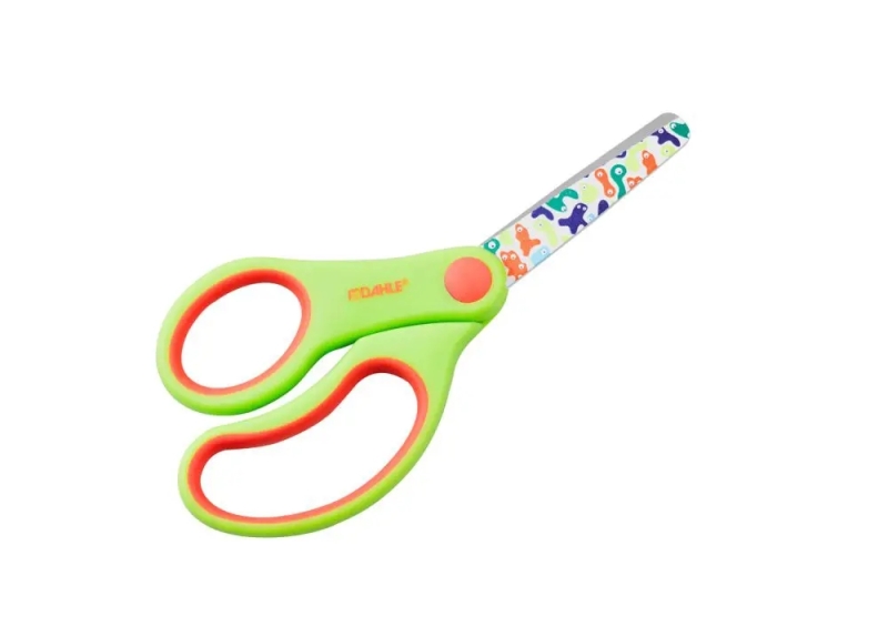 Dahle 54671 Kids Tijeras Infantiles Para Zurdos 13Cm - Puntas Redondeadas - Acero Inoxidable - Mangos Ergonomicos Recubiertos De Goma - Color Verde