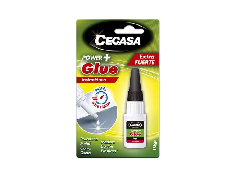 Cegasa Power Glue Pegamento Instantaneo 10Gr - Alta Resistencia - Secado Rapido - Facil Aplicacion - Color Transparente