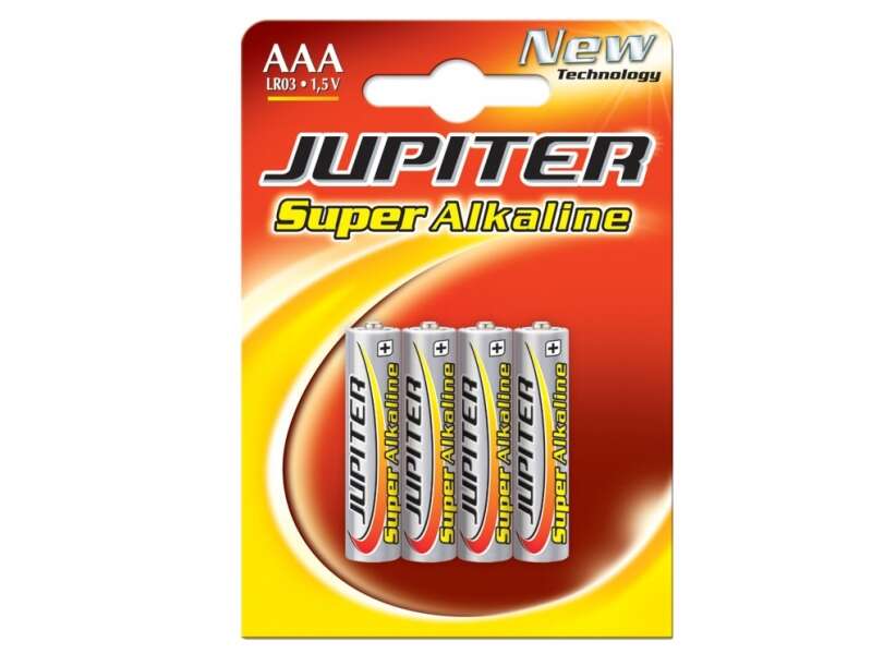 Jupiter Pack De 4 Pilas Alcalinas Lr03 Aaa - Alta Tecnologia - Fiabilidad - Elevado Rendimiento - Maximas Prestaciones