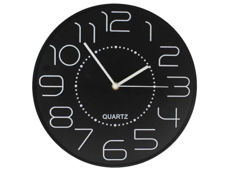 Bismark Reloj Oficina Numeros Blancos Sin Cristal - Manecillas De Aluminio - Color Negro