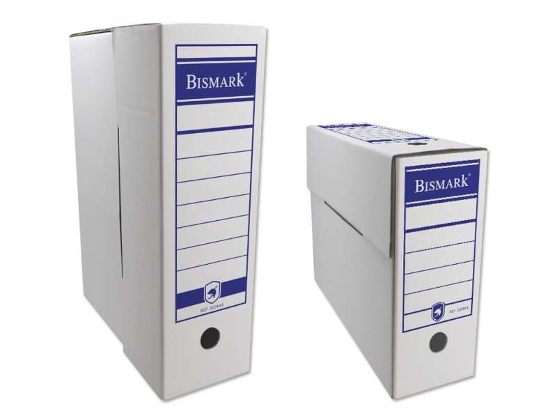 Bismark Archivo Definitivo Folio - Carton Corrugado - Papel Blanco Con Zonas Pre Impresas - Doble Ollado - Desplegado Para Mejor Transporte