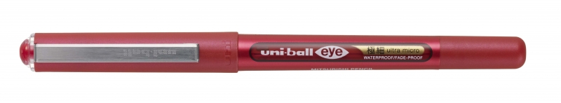 Uni-Ball Ub-150-38 Eye Ultra Micro Boligrafo De Tinta Liquida - Punta De Bola 0.38Mm - Tinta Resistente Al Agua Y Luz - Sistema De Control De Tinta - Color Rojo