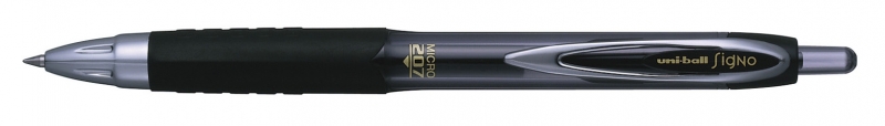Uni-Ball Umn-207 Micro Roller De Tinta Pigmentada - Punta De Bola 0.5Mm - Grip De Caucho Antifatiga - Escritura Suave Y Duradera - Color Negro