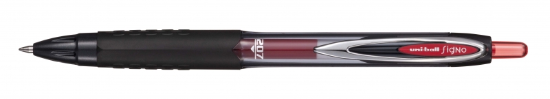 Uni-Ball Umn-207E Roller De Tinta - Punta De Bola 0.7Mm - Grip De Caucho Antifatiga - Tinta Pigmentada Resistente A Luz Y Agua - Color Rojo