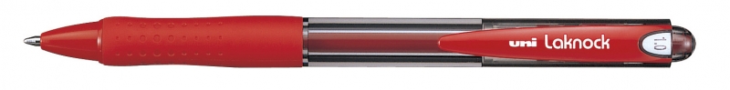 Uni-Ball Laknock Sn-100(10) Boligrafo De Tinta Base Aceite - Punta De Bola 1Mm - Tinta Suave Y Duradera - Cuerpo De Plastico - Color Rojo