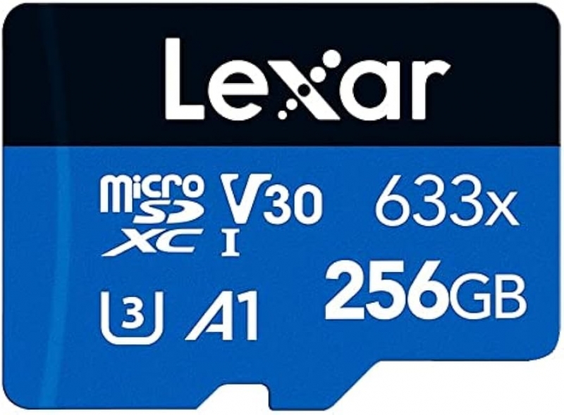Lexar 633X High-Performance Tarjeta De Memoria Microsdxc Uhs-I 256Gb - Velocidades De Lectura Hasta 100Mb/S - Incluye Adaptador Sd - Color Azul