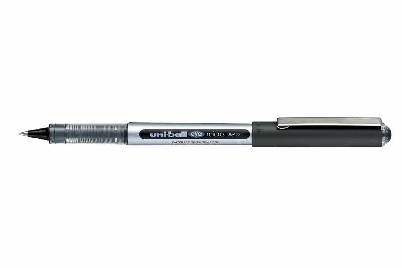 Uni-Ball Eye Micro Ub-150 Boligrafo De Tinta Liquida - Punta De Bola 0.5Mm - Tinta Resistente Al Agua Y Luz - Sistema De Control De Tinta - Color Negro