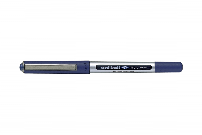 Uni-Ball Eye Micro Ub-150 Boligrafo De Tinta Liquida - Punta De Bola 0.5Mm - Tinta Resistente Al Agua Y Luz - Sistema De Control De Tinta - Color Azul