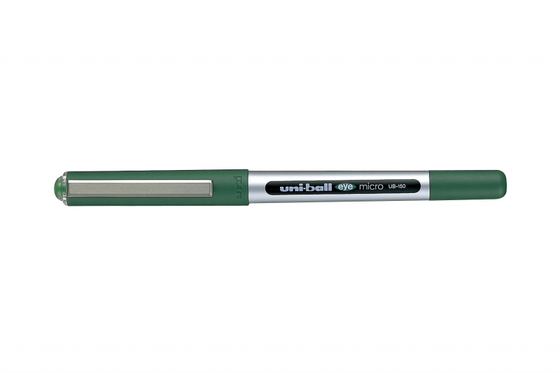 Uni-Ball Eye Micro Ub-150 Boligrafo De Tinta Liquida - Punta De Bola 0.5Mm - Tinta Resistente Al Agua Y Luz - Sistema De Control De Tinta - Color Verde