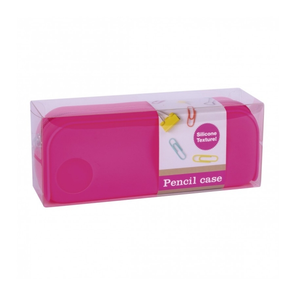 Apli Estuche De Silicona Fluor Collection - Tacto Suave - Cremallera - Flexible Y Moldeable - Resistente Al Agua - Facil De Limpiar - Color Rosa Fluorescente