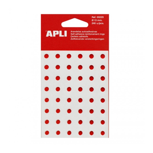 Apli Caja De 240 Dispensadora De Arandelas De Refuerzo Ø13Mm - Ideal Para Escuela, Oficina Y Hogar - Alta Resistencia A Tirones Y Rozaduras - Color Transparente