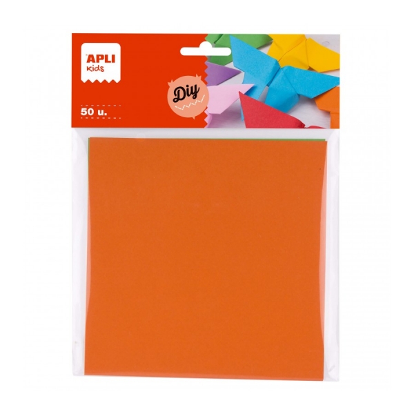 Apli Pack De 50 Hojas De Papel Origami - Color En Ambas Caras - Colores Surtidos