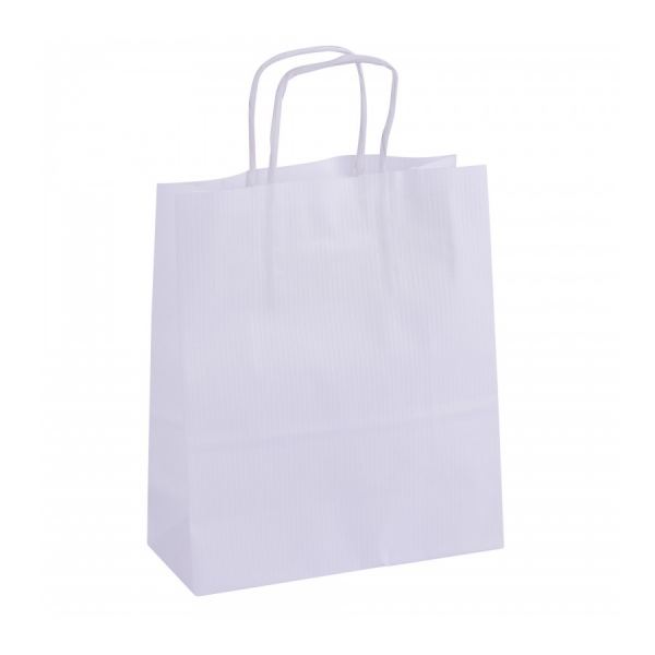 Apli Pack De 50 Bolsas Kraft - Alta Resistencia - Asas Rizadas - Reutilizables Y Reciclables - Color Blanco