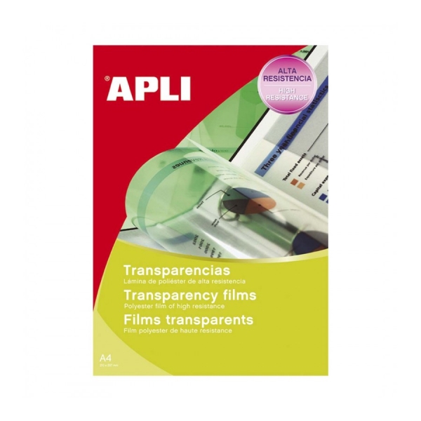 Apli Pack De 100 Transparencias De Pvc A4 120 Μm - Alta Calidad De Reproduccion - Gran Claridad - Secado Rapido - Alta Resistencia Y Termo Estabilidad