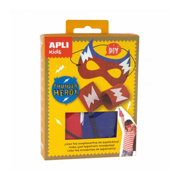 Apli Mini Kit De Manualidades Para Superheroes - Incluye 12 Piezas Y Cuerda Elastica - Reduce Estres - Aumenta Autoestima - Mejora Memoria - Desarrolla Coordinacion