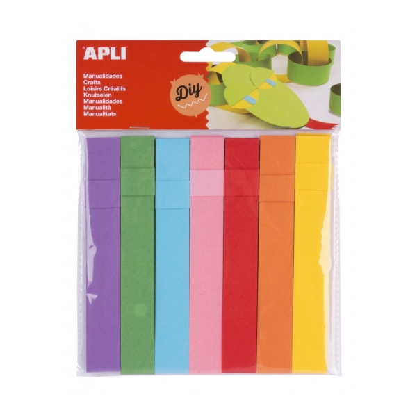 Apli Tiras De Papel - 30 Tiras Por Color - Perfectas Para Decoraciones, Guirnaldas Y Manualidades - Colores Surtidos