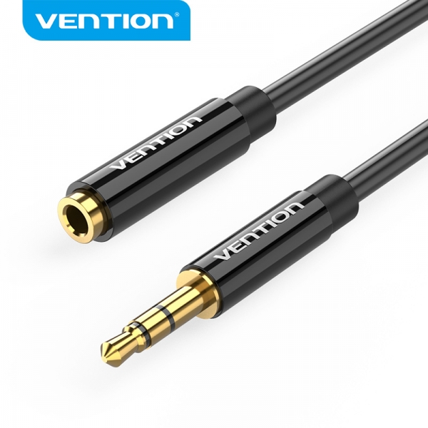 Vention Cable Extension Estereo Jack 3.5 Macho A Jack 3.5 Hembra - 0.5M - Color Negro