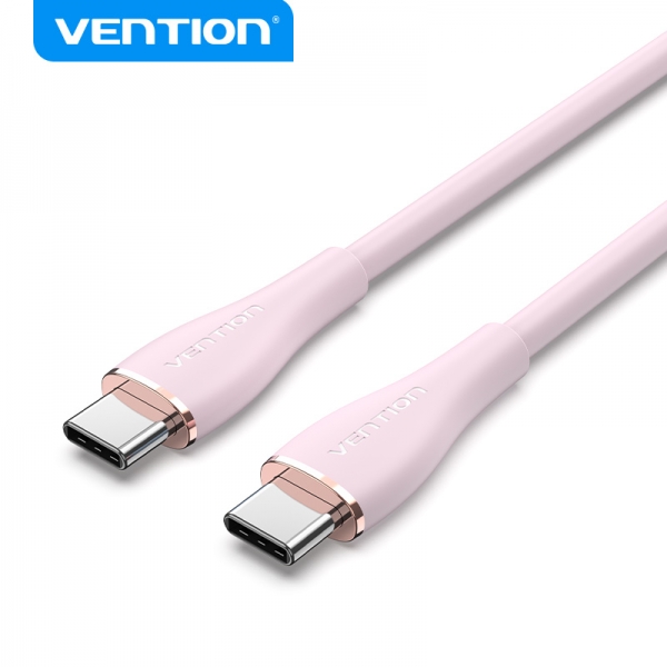 Vention Cable Usb-C Macho A Usb-C Macho - 1M - 5A 100W 480Mbps - Color Rosa Silicona