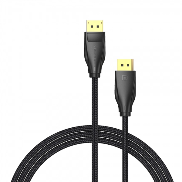 Vention Cable Displayport 1.4 Macho A Macho - 1M - Algodon Trenzado - Color Negro