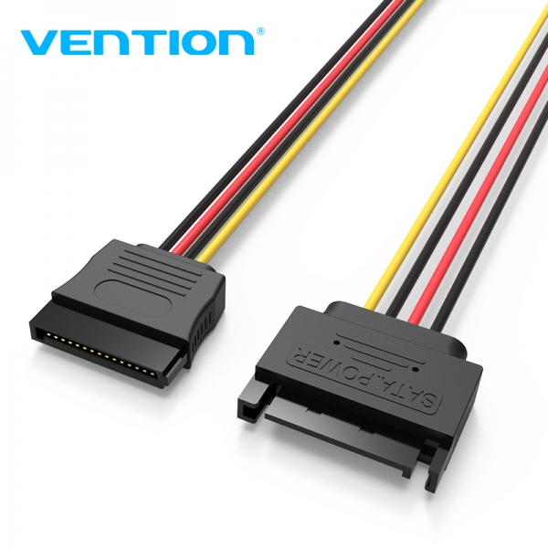 Vention Cable De Alimentacion Extension Sata 15P - 0.3M - Color Negro